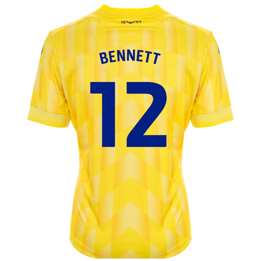 Niño Fútbol Camiseta Joe Bennett #12 Amarillo 1ª Equipación 2024/25 México