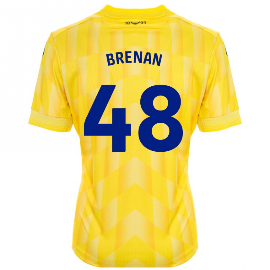 Niño Fútbol Camiseta Tobias Brenan #48 Amarillo 1ª Equipación 2024/25 México