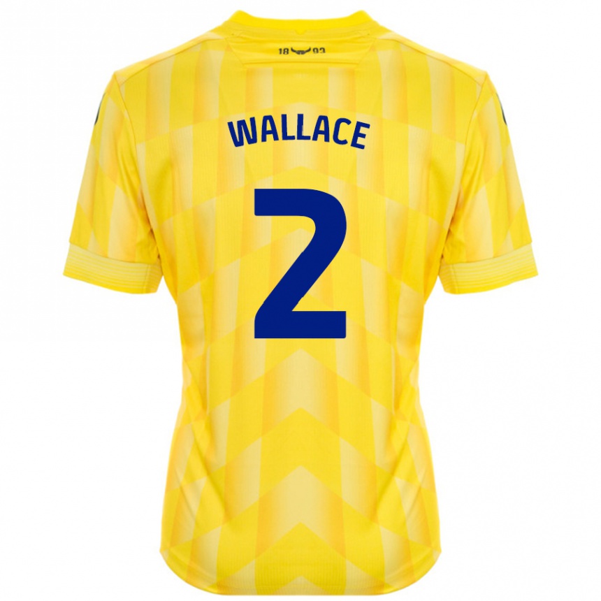 Niño Fútbol Camiseta Emily Wallace #2 Amarillo 1ª Equipación 2024/25 México