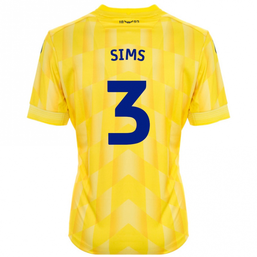 Niño Fútbol Camiseta Gemma Sims #3 Amarillo 1ª Equipación 2024/25 México