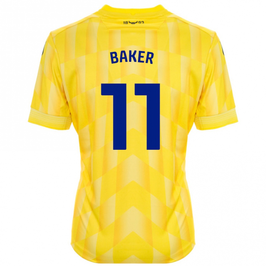 Niño Fútbol Camiseta Sophie Baker #11 Amarillo 1ª Equipación 2024/25 México