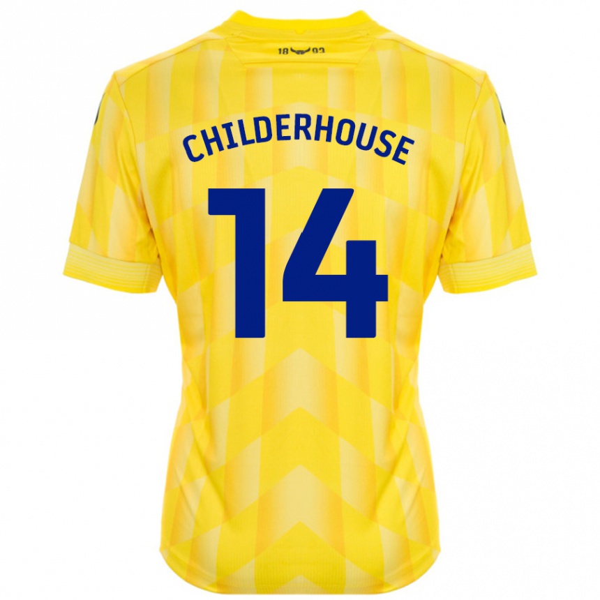 Niño Fútbol Camiseta Molly Childerhouse #14 Amarillo 1ª Equipación 2024/25 México