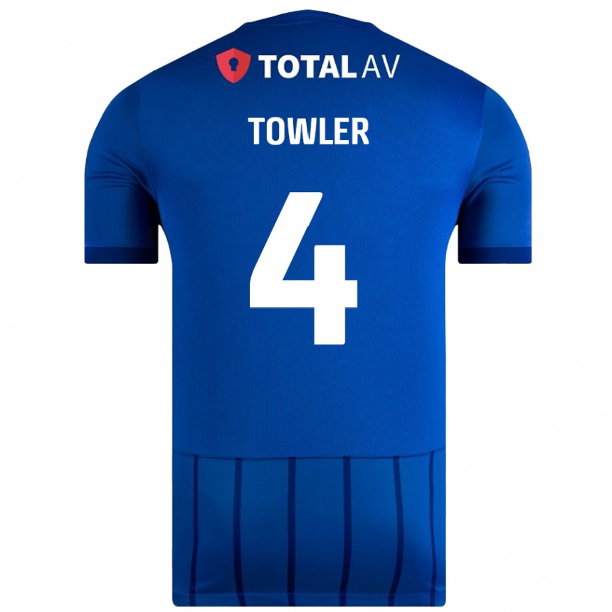 Niño Fútbol Camiseta Ryley Towler #4 Azul 1ª Equipación 2024/25 México