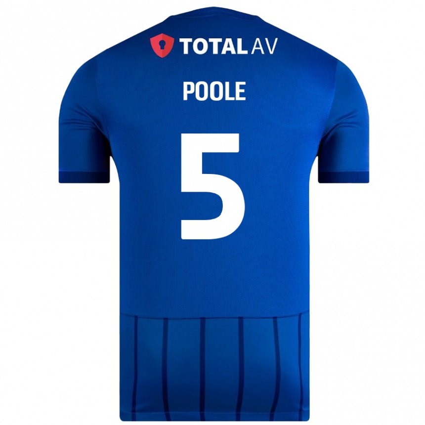 Niño Fútbol Camiseta Regan Poole #5 Azul 1ª Equipación 2024/25 México