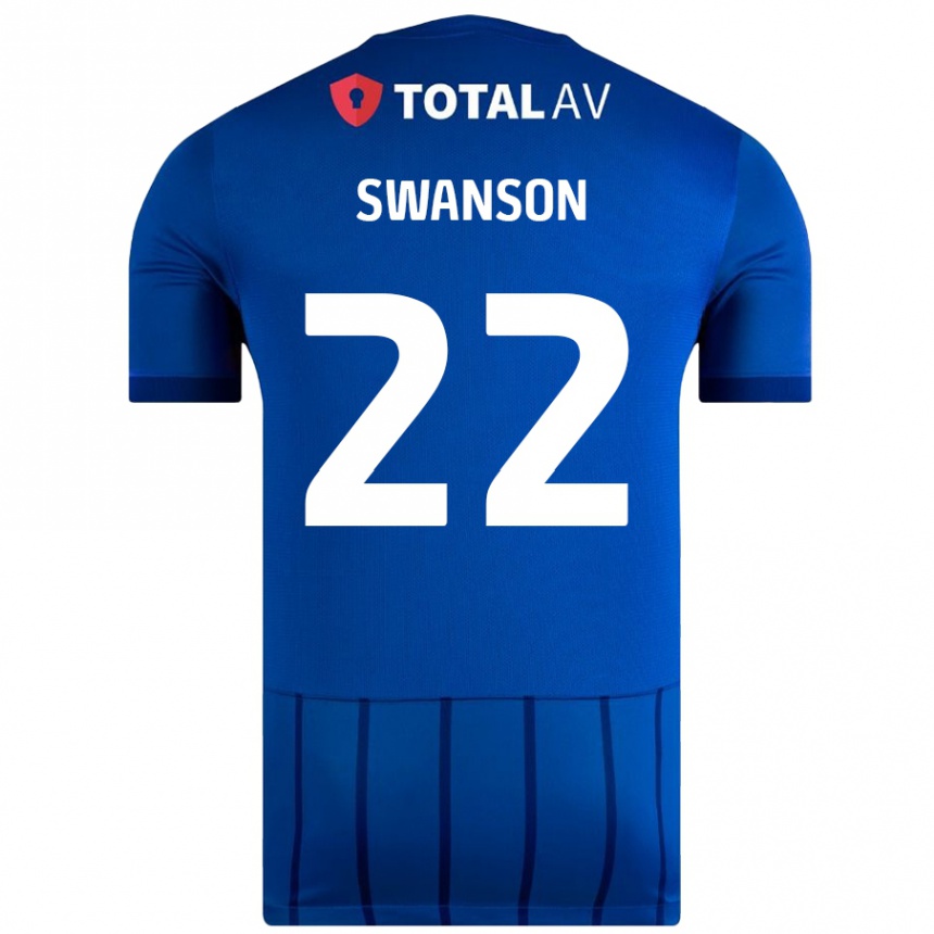 Niño Fútbol Camiseta Zak Swanson #22 Azul 1ª Equipación 2024/25 México