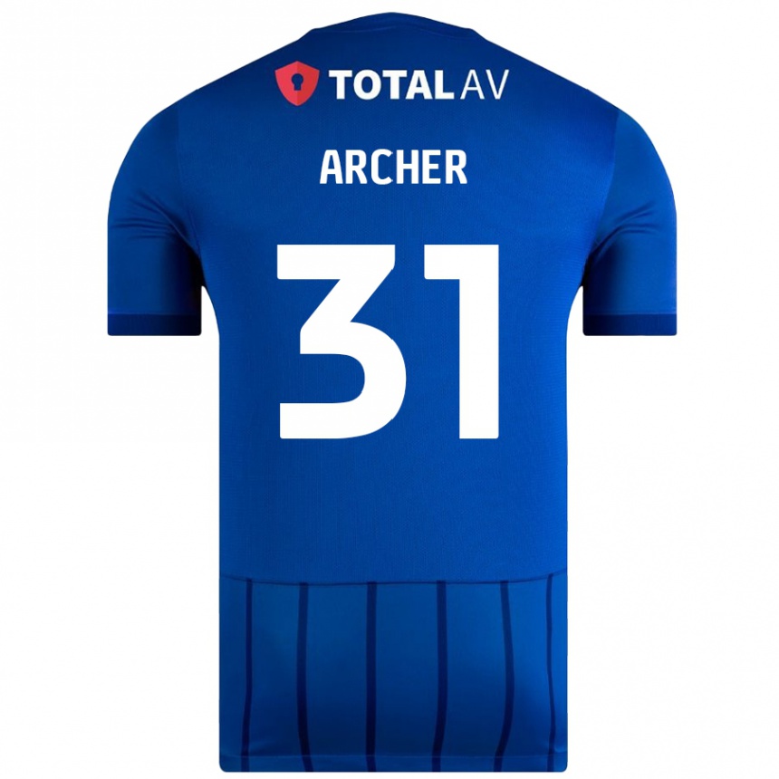 Niño Fútbol Camiseta Jordan Archer #31 Azul 1ª Equipación 2024/25 México