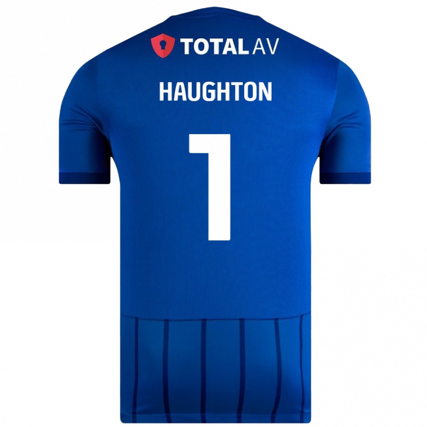 Niño Fútbol Camiseta Hannah Haughton #1 Azul 1ª Equipación 2024/25 México