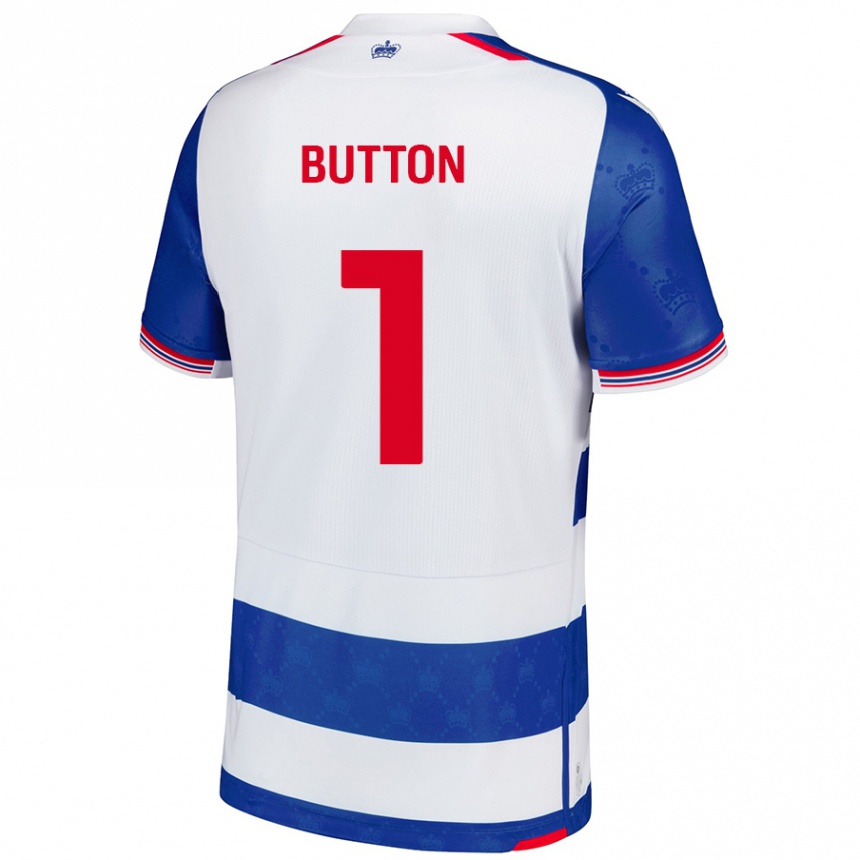 Niño Fútbol Camiseta David Button #1 Azul Blanco 1ª Equipación 2024/25 México