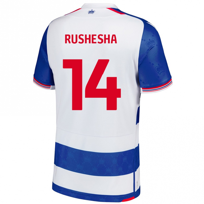 Niño Fútbol Camiseta Tivonge Rushesha #14 Azul Blanco 1ª Equipación 2024/25 México