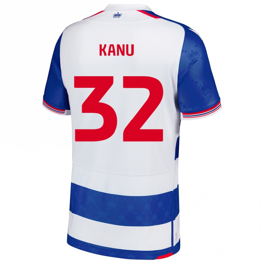 Niño Fútbol Camiseta Abraham Kanu #32 Azul Blanco 1ª Equipación 2024/25 México