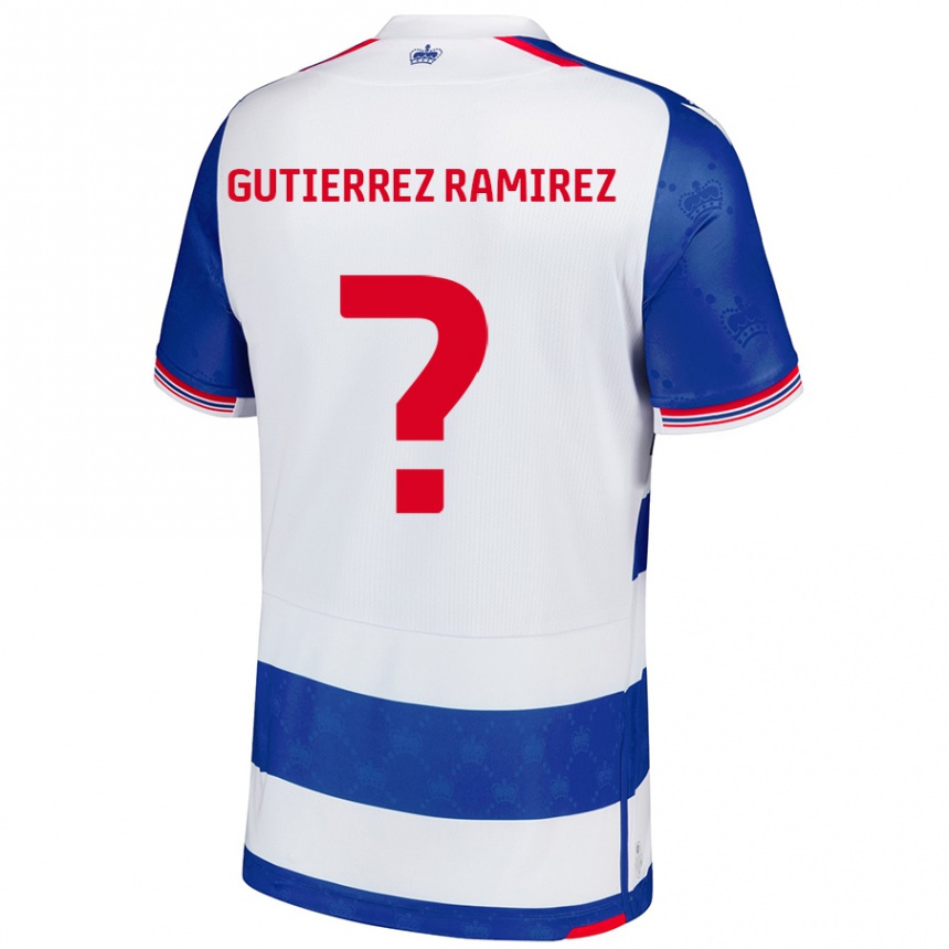 Niño Fútbol Camiseta William Gutierrez Ramirez #0 Azul Blanco 1ª Equipación 2024/25 México