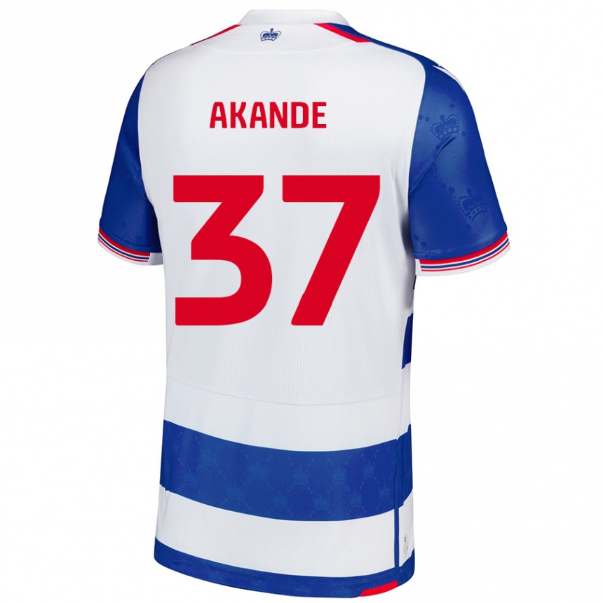 Niño Fútbol Camiseta Adrian Akande #37 Azul Blanco 1ª Equipación 2024/25 México