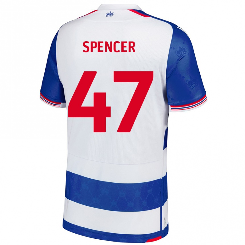 Niño Fútbol Camiseta Shay Spencer #47 Azul Blanco 1ª Equipación 2024/25 México