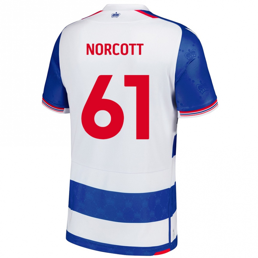 Niño Fútbol Camiseta Tom Norcott #61 Azul Blanco 1ª Equipación 2024/25 México