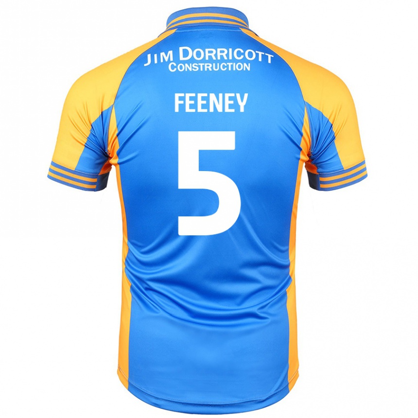 Niño Fútbol Camiseta Morgan Feeney #5 Azul Ámbar 1ª Equipación 2024/25 México