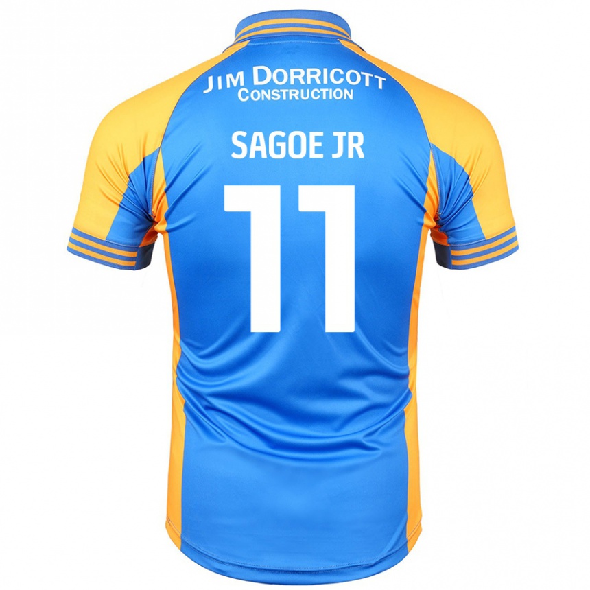 Niño Fútbol Camiseta Charles Sagoe Jr #11 Azul Ámbar 1ª Equipación 2024/25 México