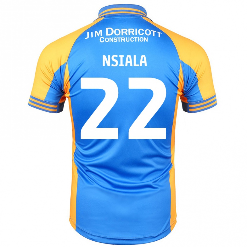 Niño Fútbol Camiseta Toto Nsiala #22 Azul Ámbar 1ª Equipación 2024/25 México