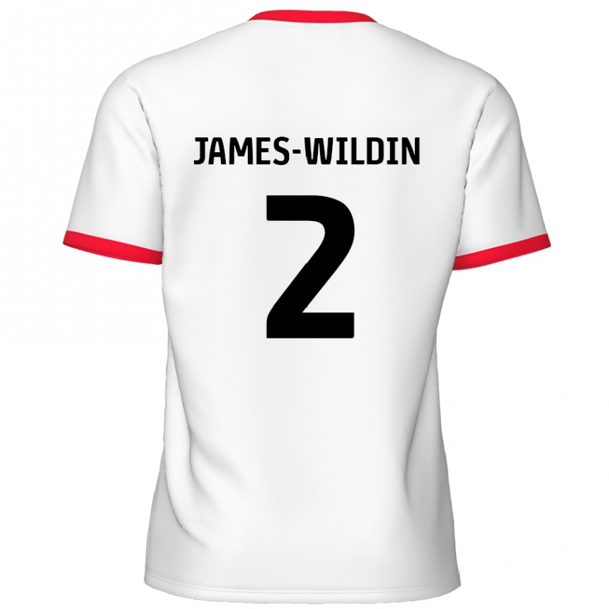 Niño Fútbol Camiseta Luther James-Wildin #2 Blanco Rojo 1ª Equipación 2024/25 México