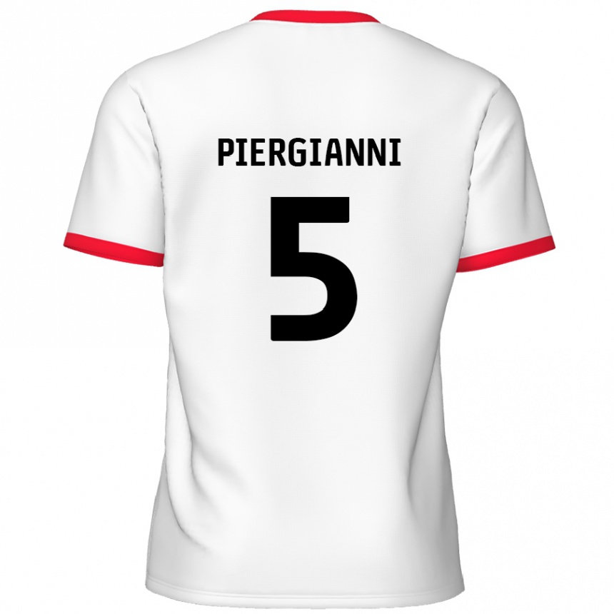 Niño Fútbol Camiseta Carl Piergianni #5 Blanco Rojo 1ª Equipación 2024/25 México