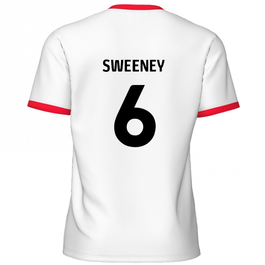 Niño Fútbol Camiseta Dan Sweeney #6 Blanco Rojo 1ª Equipación 2024/25 México