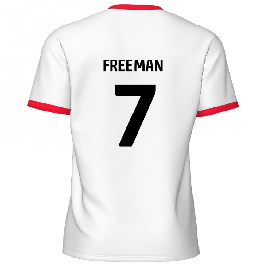 Niño Fútbol Camiseta Nick Freeman #7 Blanco Rojo 1ª Equipación 2024/25 México