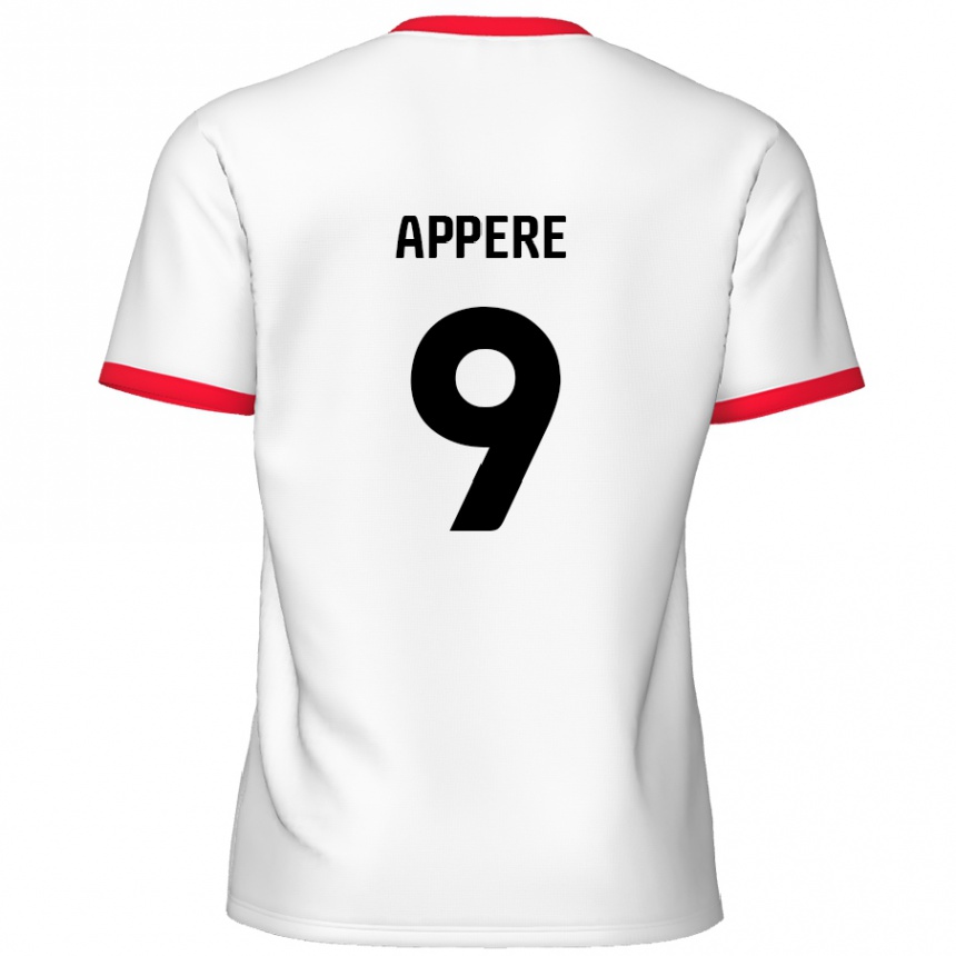 Niño Fútbol Camiseta Louis Appéré #9 Blanco Rojo 1ª Equipación 2024/25 México