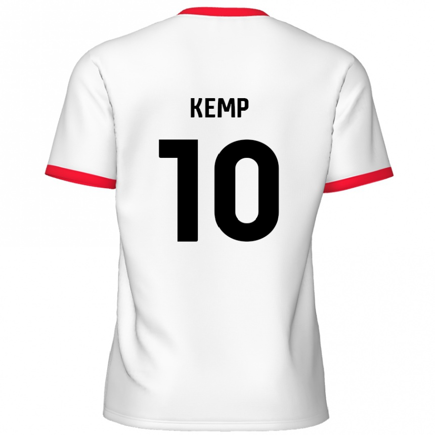 Niño Fútbol Camiseta Dan Kemp #10 Blanco Rojo 1ª Equipación 2024/25 México