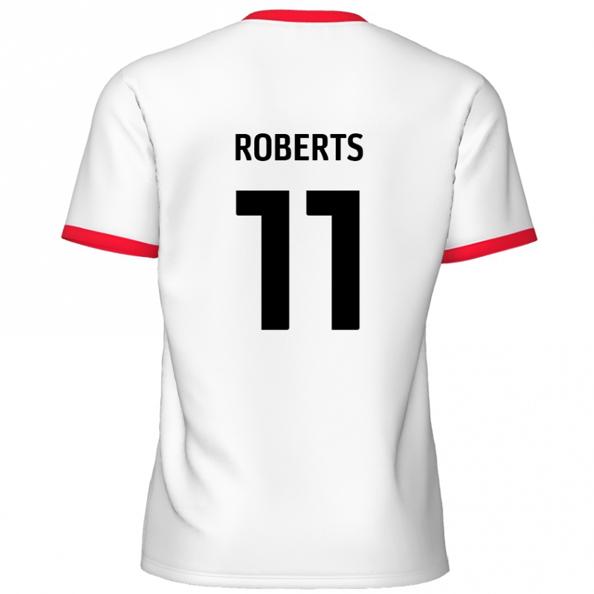 Niño Fútbol Camiseta Jordan Roberts #11 Blanco Rojo 1ª Equipación 2024/25 México