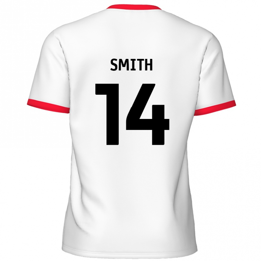 Niño Fútbol Camiseta Kane Smith #14 Blanco Rojo 1ª Equipación 2024/25 México