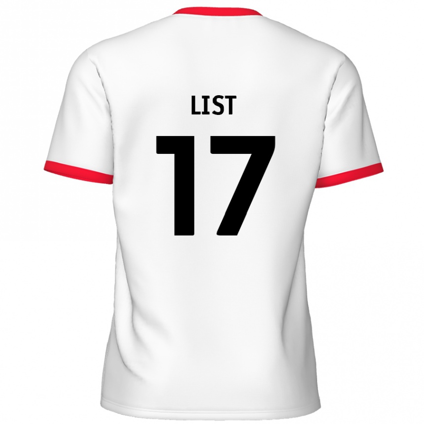 Niño Fútbol Camiseta Elliott List #17 Blanco Rojo 1ª Equipación 2024/25 México