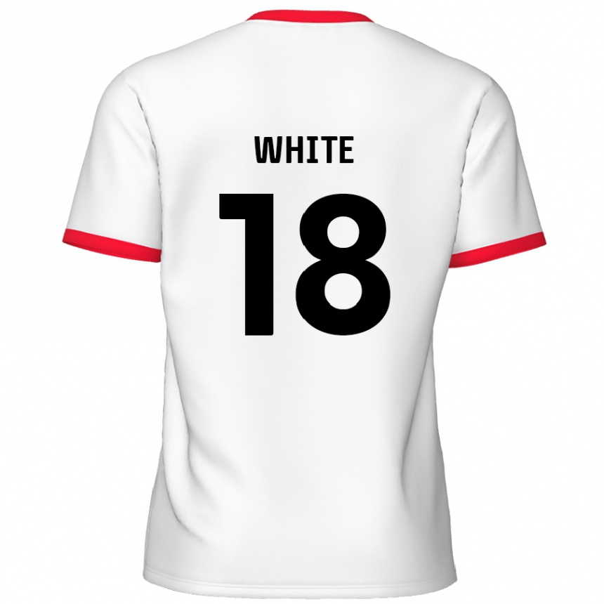 Niño Fútbol Camiseta Harvey White #18 Blanco Rojo 1ª Equipación 2024/25 México