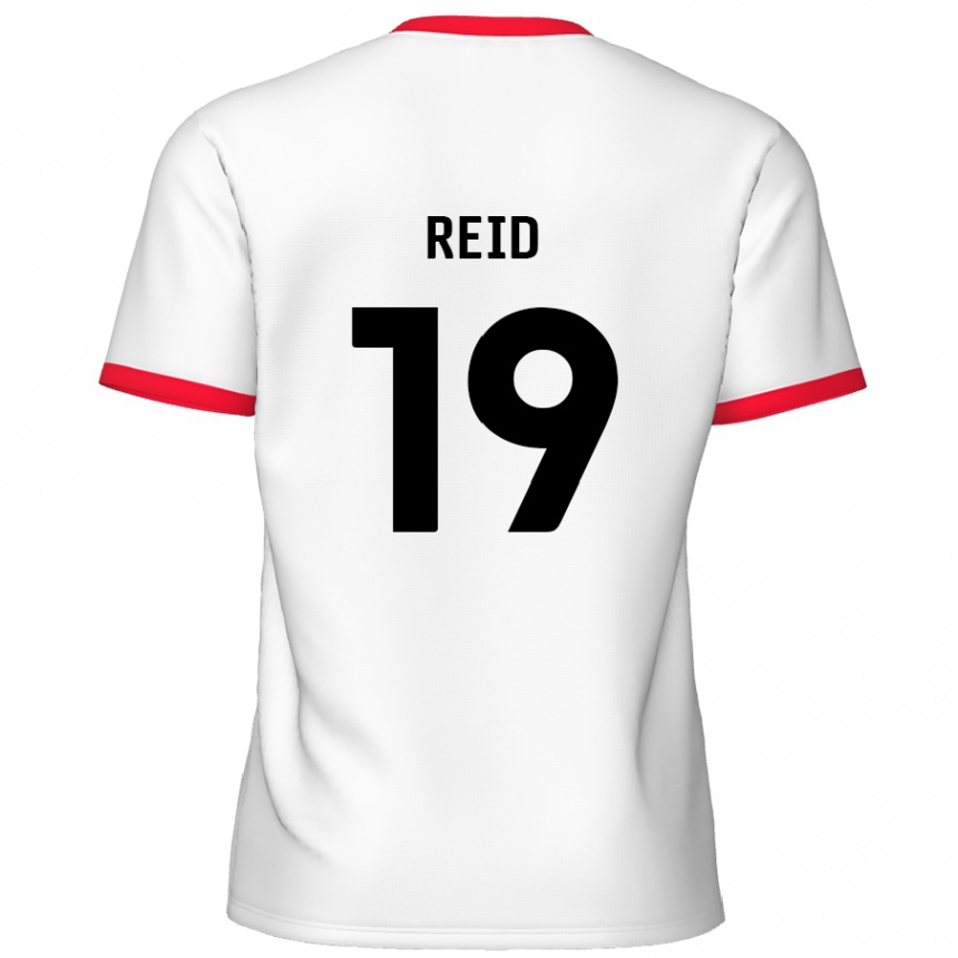 Niño Fútbol Camiseta Jamie Reid #19 Blanco Rojo 1ª Equipación 2024/25 México