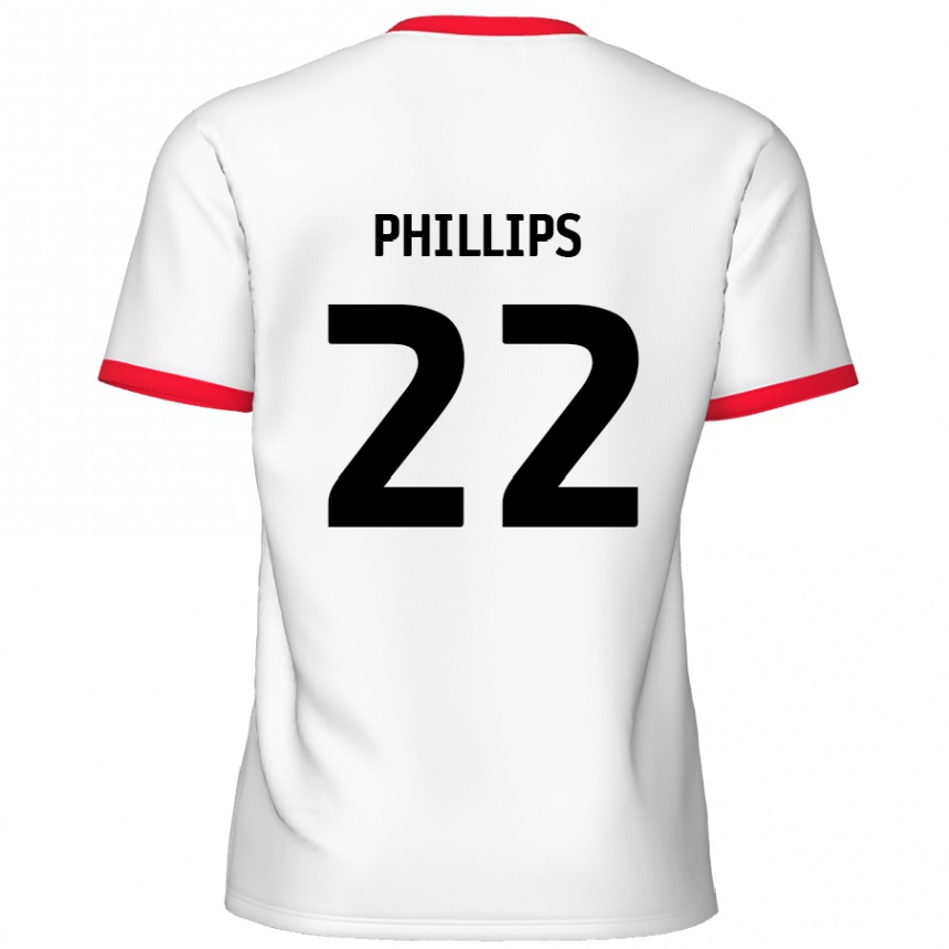 Niño Fútbol Camiseta Daniel Phillips #22 Blanco Rojo 1ª Equipación 2024/25 México