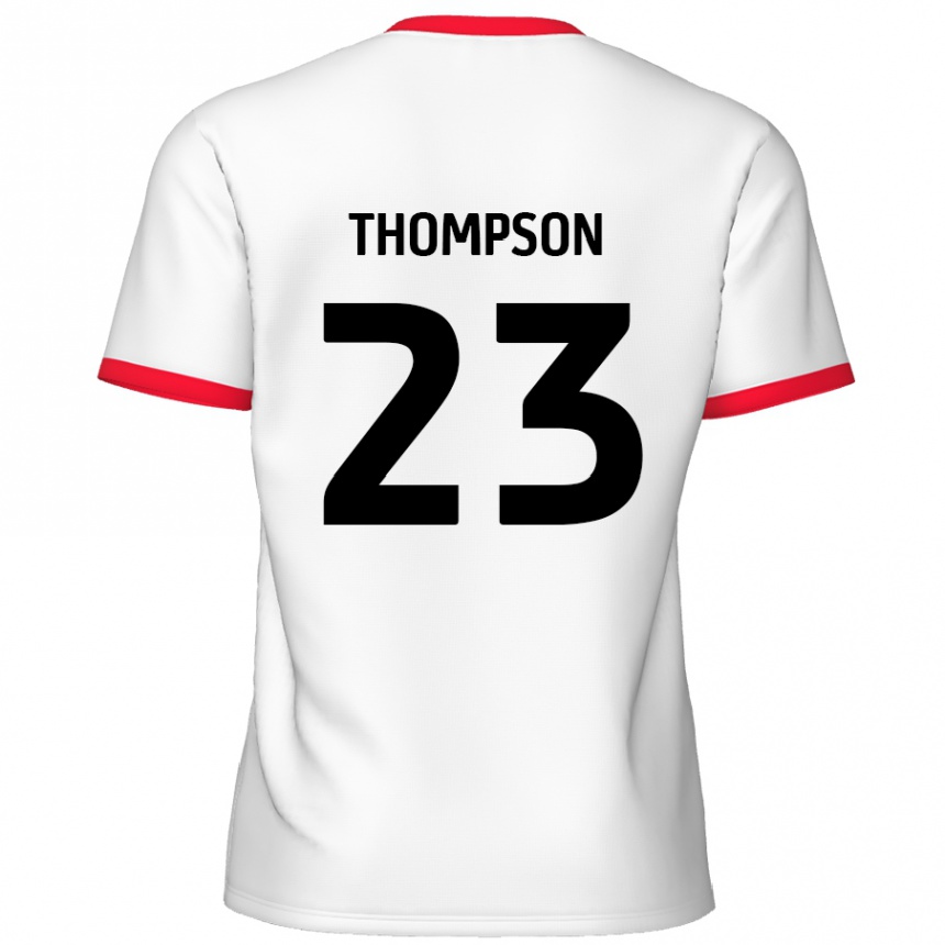 Niño Fútbol Camiseta Louis Thompson #23 Blanco Rojo 1ª Equipación 2024/25 México