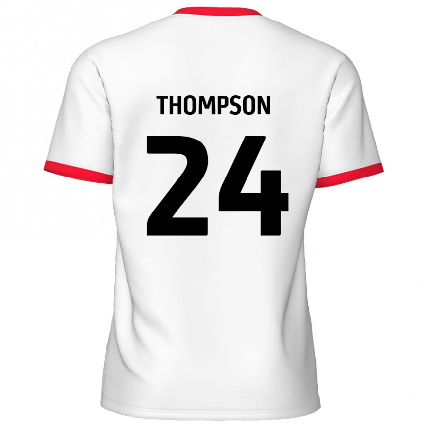 Niño Fútbol Camiseta Ben Thompson #24 Blanco Rojo 1ª Equipación 2024/25 México