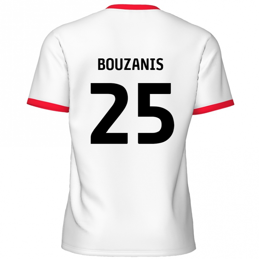 Niño Fútbol Camiseta Dean Bouzanis #25 Blanco Rojo 1ª Equipación 2024/25 México