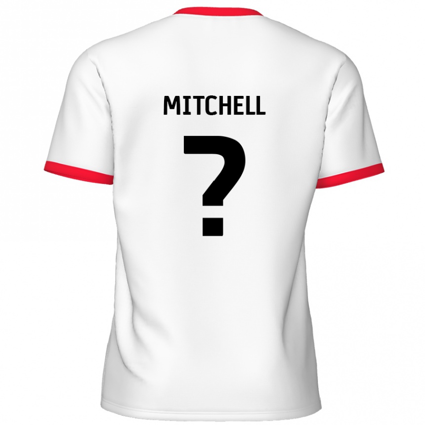 Niño Fútbol Camiseta Rylee Mitchell #0 Blanco Rojo 1ª Equipación 2024/25 México