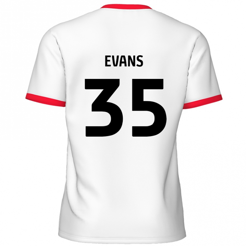 Niño Fútbol Camiseta Makise Evans #35 Blanco Rojo 1ª Equipación 2024/25 México