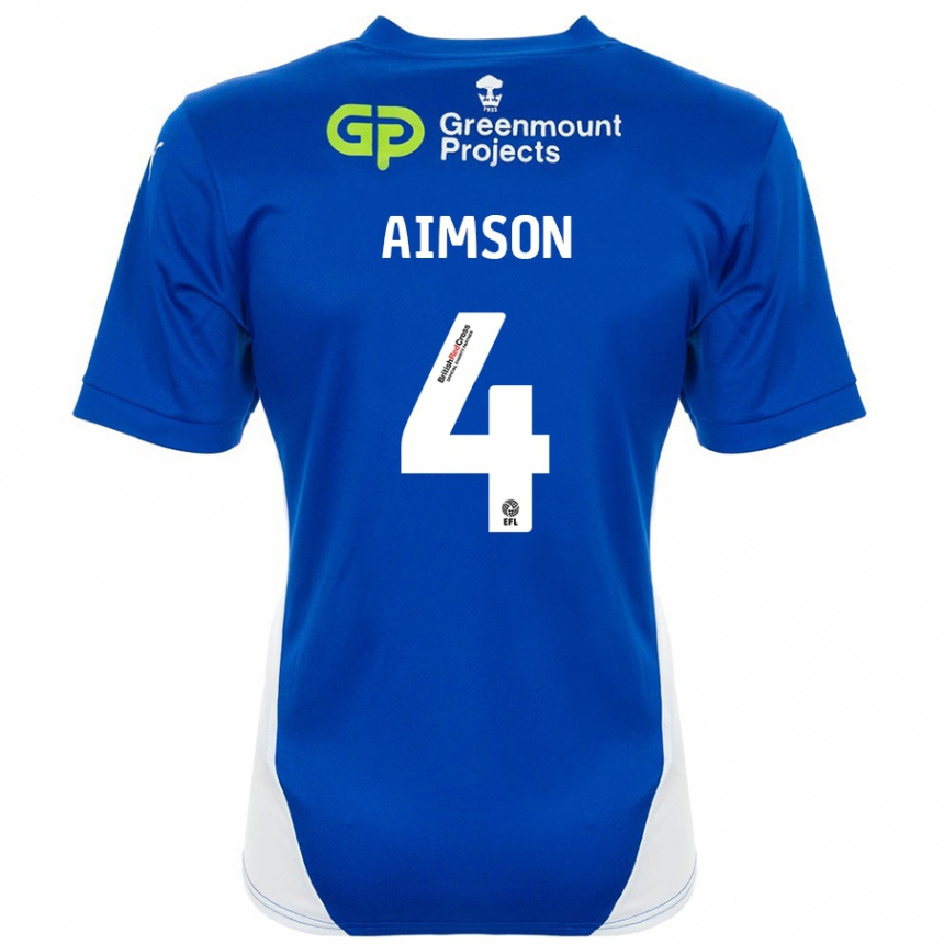 Niño Fútbol Camiseta Will Aimson #4 Azul Blanco 1ª Equipación 2024/25 México