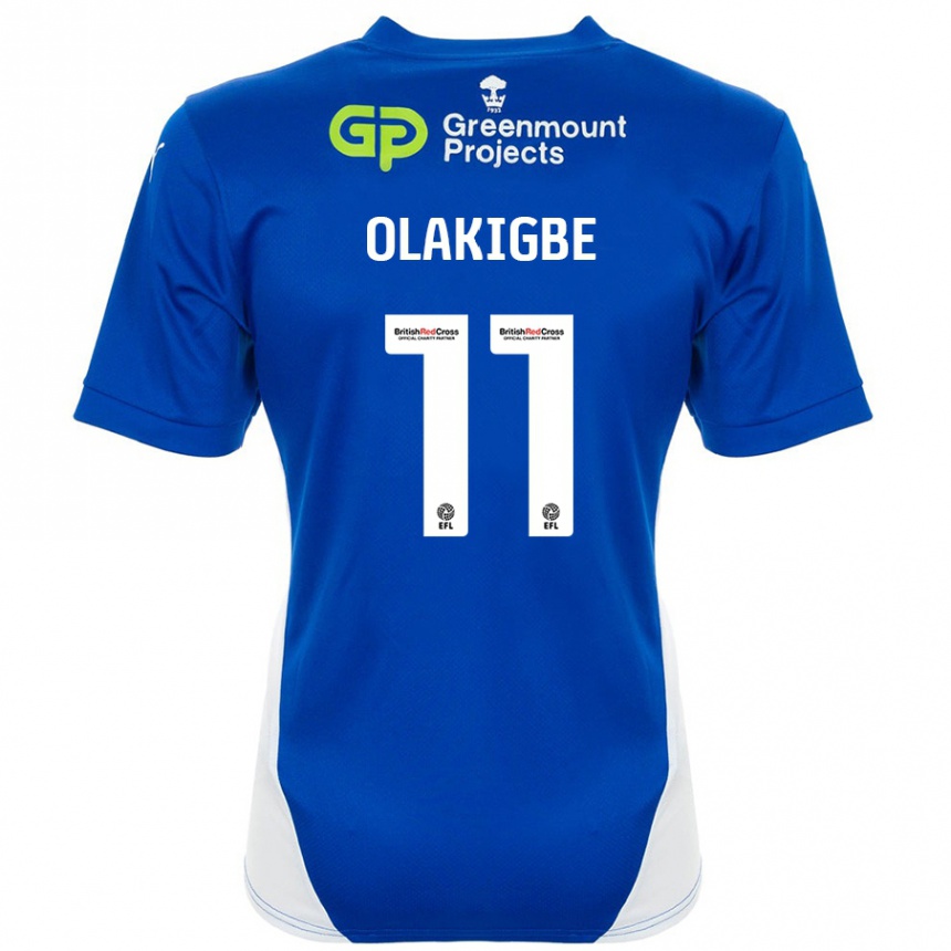 Niño Fútbol Camiseta Michael Olakigbe #11 Azul Blanco 1ª Equipación 2024/25 México