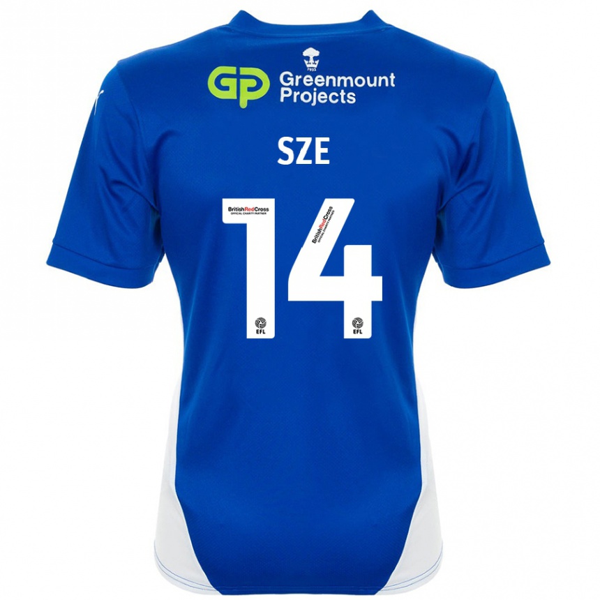 Niño Fútbol Camiseta Chris Sze #14 Azul Blanco 1ª Equipación 2024/25 México