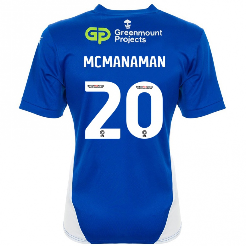 Niño Fútbol Camiseta Callum Mcmanaman #20 Azul Blanco 1ª Equipación 2024/25 México