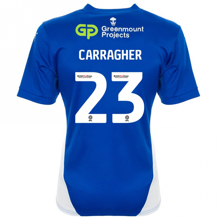 Niño Fútbol Camiseta James Carragher #23 Azul Blanco 1ª Equipación 2024/25 México