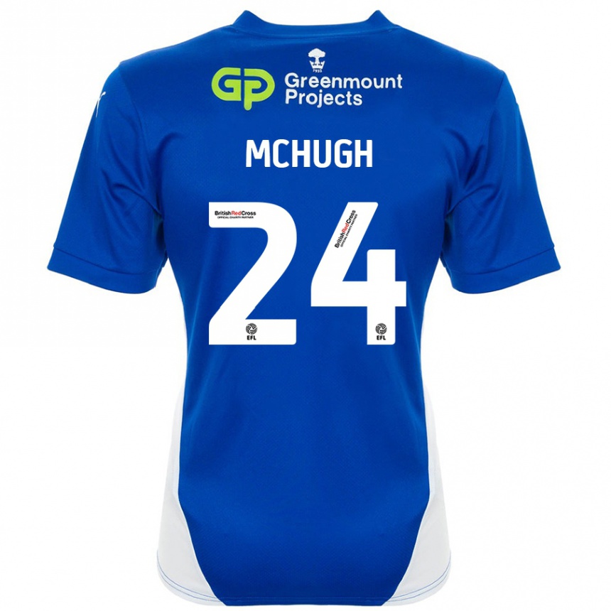 Niño Fútbol Camiseta Harry Mchugh #24 Azul Blanco 1ª Equipación 2024/25 México