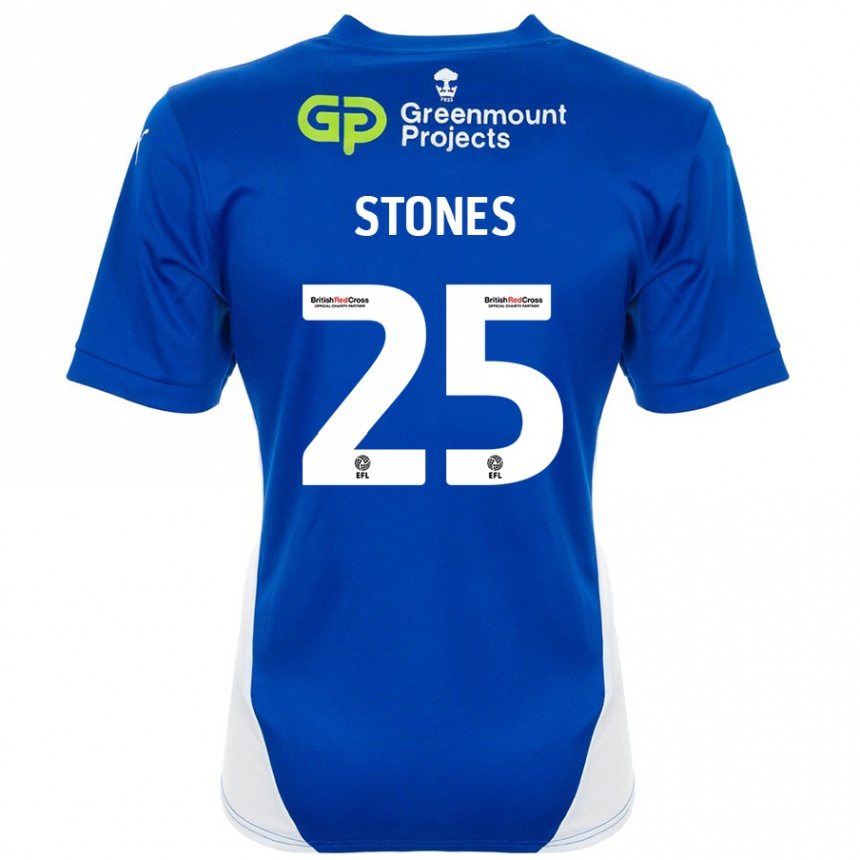 Niño Fútbol Camiseta Josh Stones #25 Azul Blanco 1ª Equipación 2024/25 México