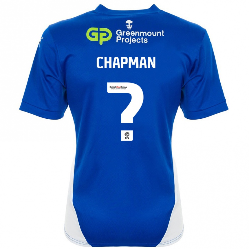 Niño Fútbol Camiseta Llyton Chapman #0 Azul Blanco 1ª Equipación 2024/25 México