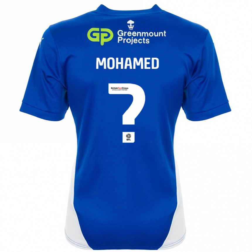 Niño Fútbol Camiseta Jarma Mohamed #0 Azul Blanco 1ª Equipación 2024/25 México