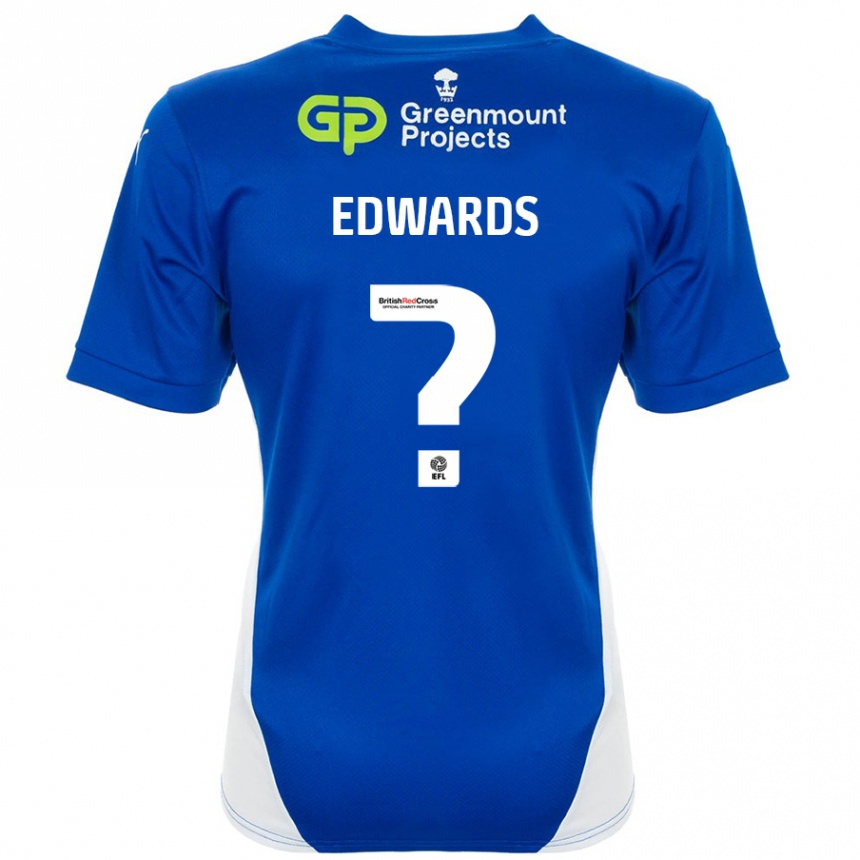 Niño Fútbol Camiseta Christy Edwards #0 Azul Blanco 1ª Equipación 2024/25 México