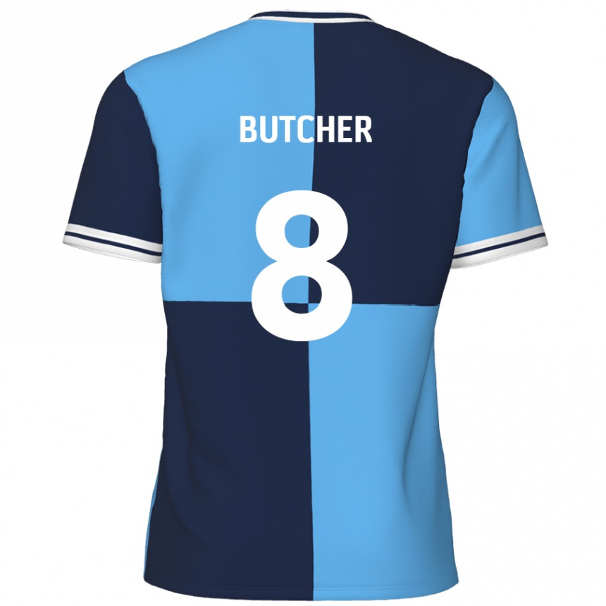 Niño Fútbol Camiseta Matt Butcher #8 Azul Cielo Azul Oscuro 1ª Equipación 2024/25 México