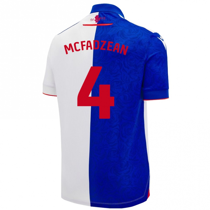 Niño Fútbol Camiseta Kyle Mcfadzean #4 Azul Cielo Blanco 1ª Equipación 2024/25 México